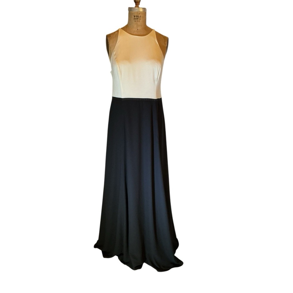 Halston Floor Length Formal Gown Vintage Halter Top Style Sz 14